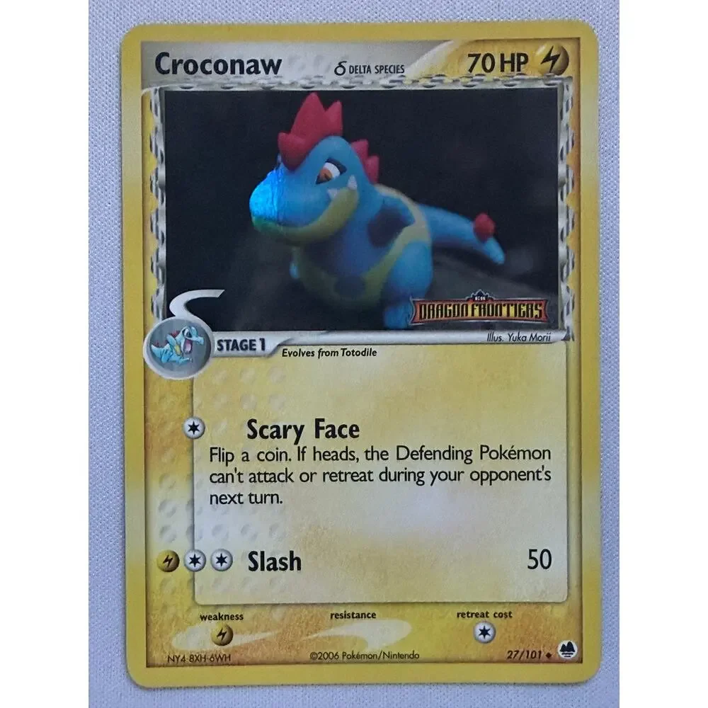 Pokémon TCG Croconaw 27/101 EX Dragon Frontiers 2006 Reverse Holo Stamped MP-LP